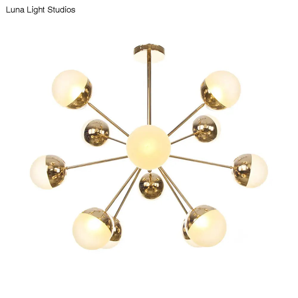 Lámpara de techo semiempotrada DecorBites™ Globe para comedor, con cristal blanco/transparente/gris ahumado - 9/12/15 luces - Diseño contemporáneo en cobre/cromo/oro