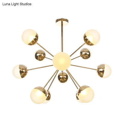 Lámpara de techo semiempotrada DecorBites™ Globe para comedor, con cristal blanco/transparente/gris ahumado - 9/12/15 luces - Diseño contemporáneo en cobre/cromo/oro