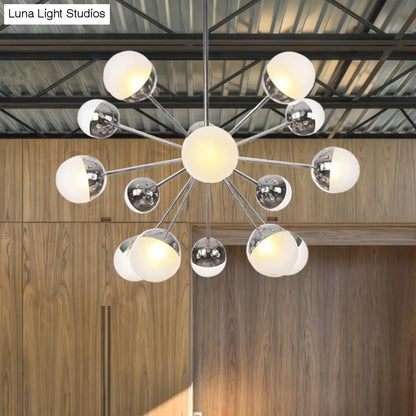 Lámpara de techo semiempotrada DecorBites™ Globe para comedor, con cristal blanco/transparente/gris ahumado - 9/12/15 luces - Diseño contemporáneo en cobre/cromo/oro