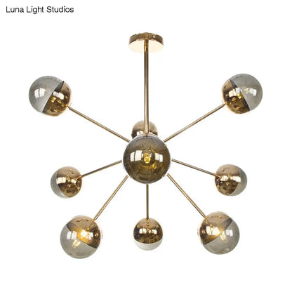 Lámpara de techo semiempotrada DecorBites™ Globe para comedor, con cristal blanco/transparente/gris ahumado - 9/12/15 luces - Diseño contemporáneo en cobre/cromo/oro