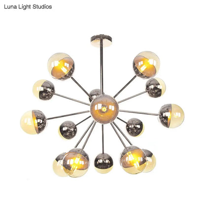 Lámpara de techo semiempotrada DecorBites™ Globe para comedor, con cristal blanco/transparente/gris ahumado - 9/12/15 luces - Diseño contemporáneo en cobre/cromo/oro