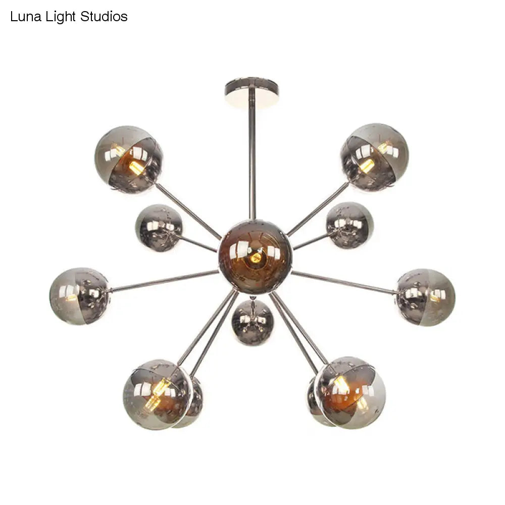 Lámpara de techo semiempotrada DecorBites™ Globe para comedor, con cristal blanco/transparente/gris ahumado - 9/12/15 luces - Diseño contemporáneo en cobre/cromo/oro