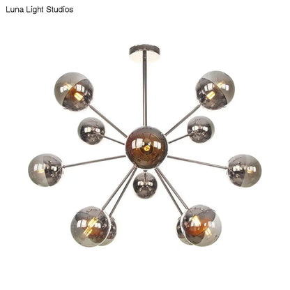 Lámpara de techo semiempotrada DecorBites™ Globe para comedor, con cristal blanco/transparente/gris ahumado - 9/12/15 luces - Diseño contemporáneo en cobre/cromo/oro