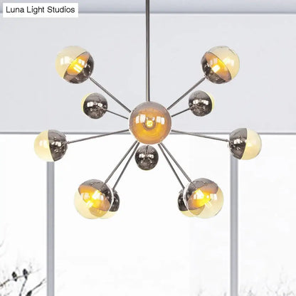 Lámpara de techo semiempotrada DecorBites™ Globe para comedor, con cristal blanco/transparente/gris ahumado - 9/12/15 luces - Diseño contemporáneo en cobre/cromo/oro