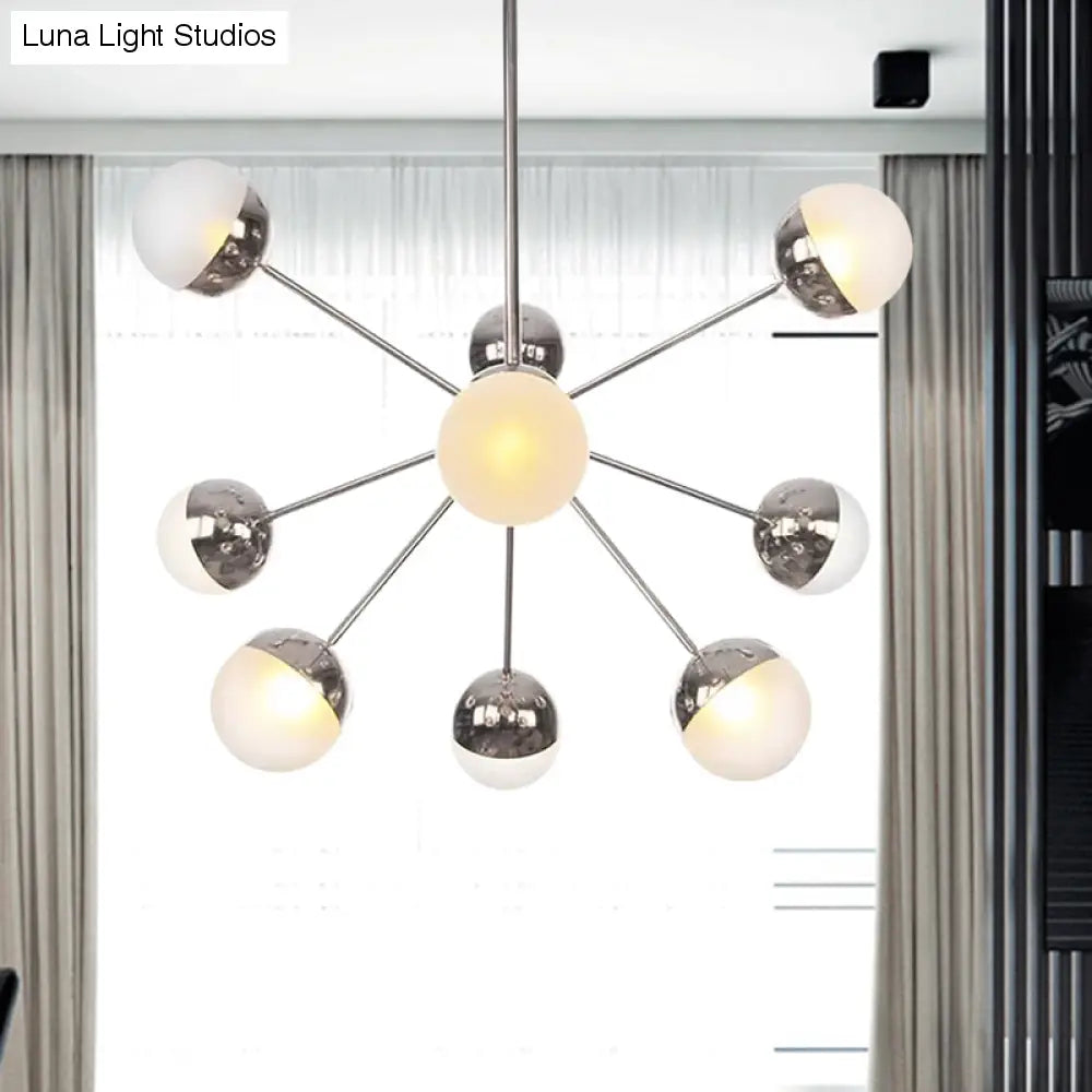 Lámpara de techo semiempotrada DecorBites™ Globe para comedor, con cristal blanco/transparente/gris ahumado - 9/12/15 luces - Diseño contemporáneo en cobre/cromo/oro