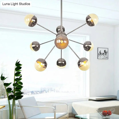 Lámpara de techo semiempotrada DecorBites™ Globe para comedor, con cristal blanco/transparente/gris ahumado - 9/12/15 luces - Diseño contemporáneo en cobre/cromo/oro