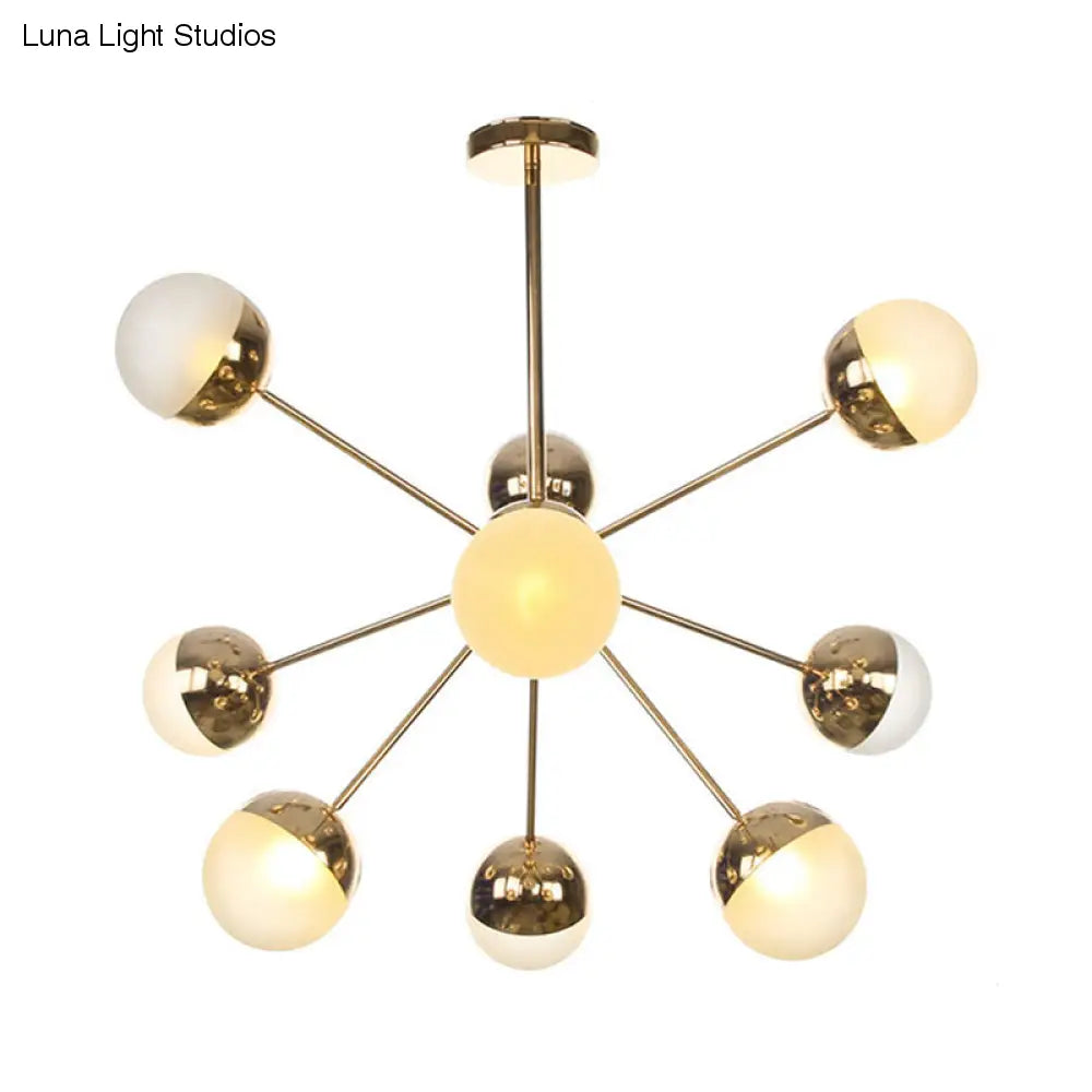 Lámpara de techo semiempotrada DecorBites™ Globe para comedor, con cristal blanco/transparente/gris ahumado - 9/12/15 luces - Diseño contemporáneo en cobre/cromo/oro