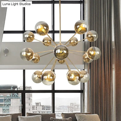 Lámpara de techo semiempotrada DecorBites™ Globe para comedor, con cristal blanco/transparente/gris ahumado - 9/12/15 luces - Diseño contemporáneo en cobre/cromo/oro