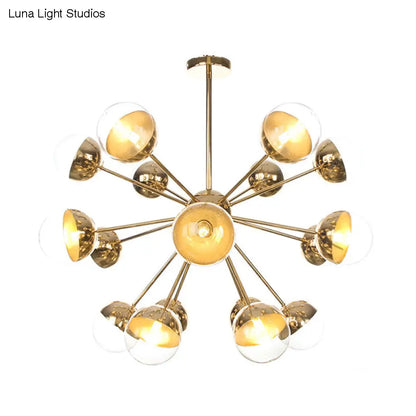 Lámpara de techo semiempotrada DecorBites™ Globe para comedor, con cristal blanco/transparente/gris ahumado - 9/12/15 luces - Diseño contemporáneo en cobre/cromo/oro