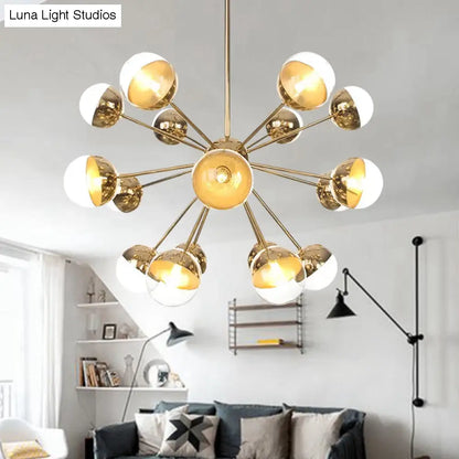 Lámpara de techo semiempotrada DecorBites™ Globe para comedor, con cristal blanco/transparente/gris ahumado - 9/12/15 luces - Diseño contemporáneo en cobre/cromo/oro