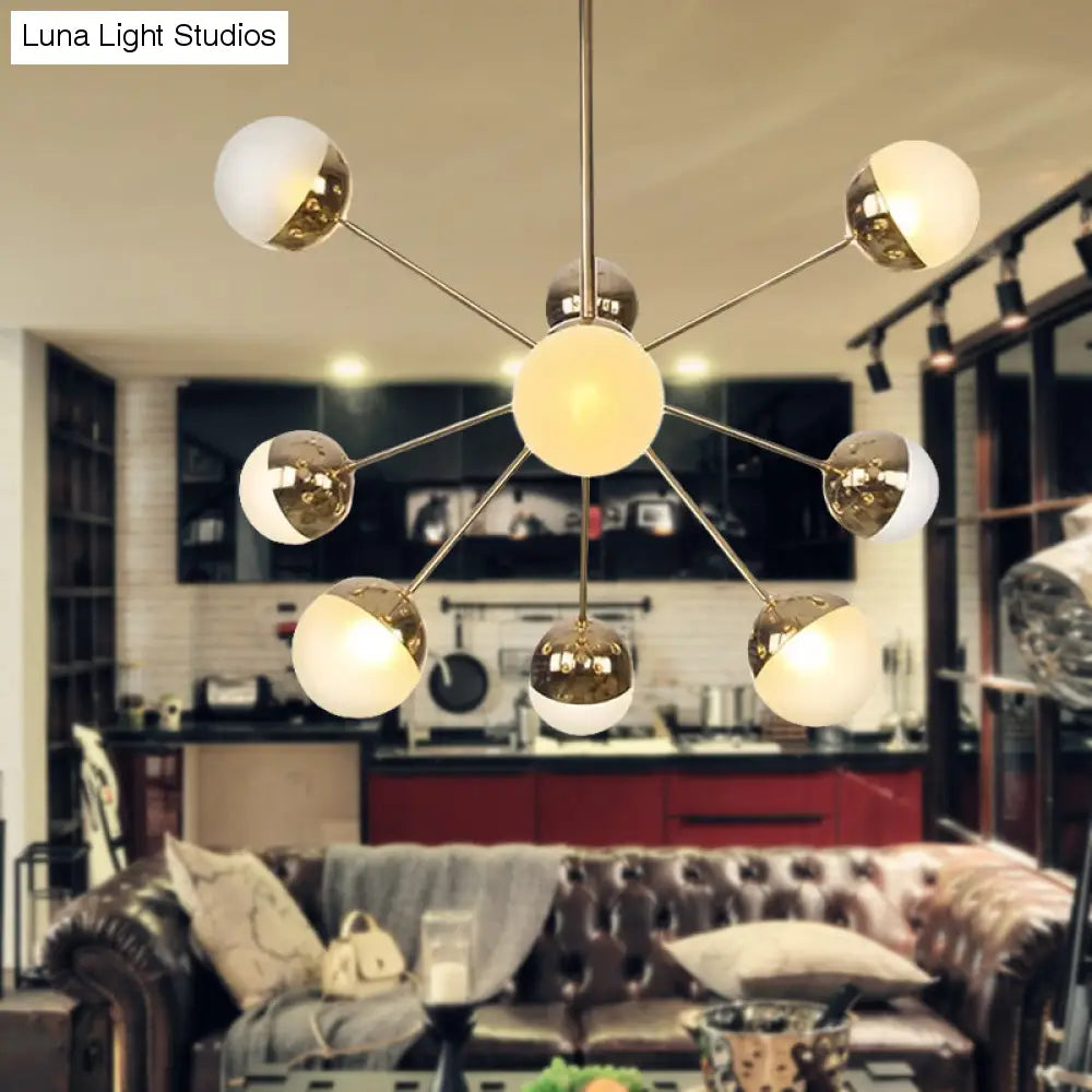 Lámpara de techo semiempotrada DecorBites™ Globe para comedor, con cristal blanco/transparente/gris ahumado - 9/12/15 luces - Diseño contemporáneo en cobre/cromo/oro