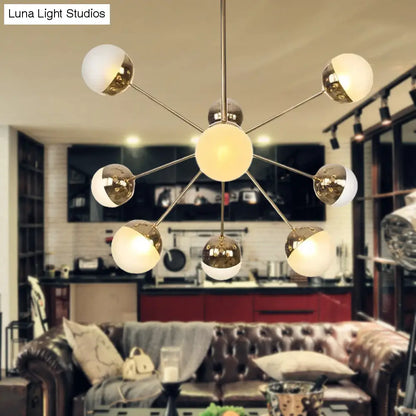 Lámpara de techo semiempotrada DecorBites™ Globe para comedor, con cristal blanco/transparente/gris ahumado - 9/12/15 luces - Diseño contemporáneo en cobre/cromo/oro