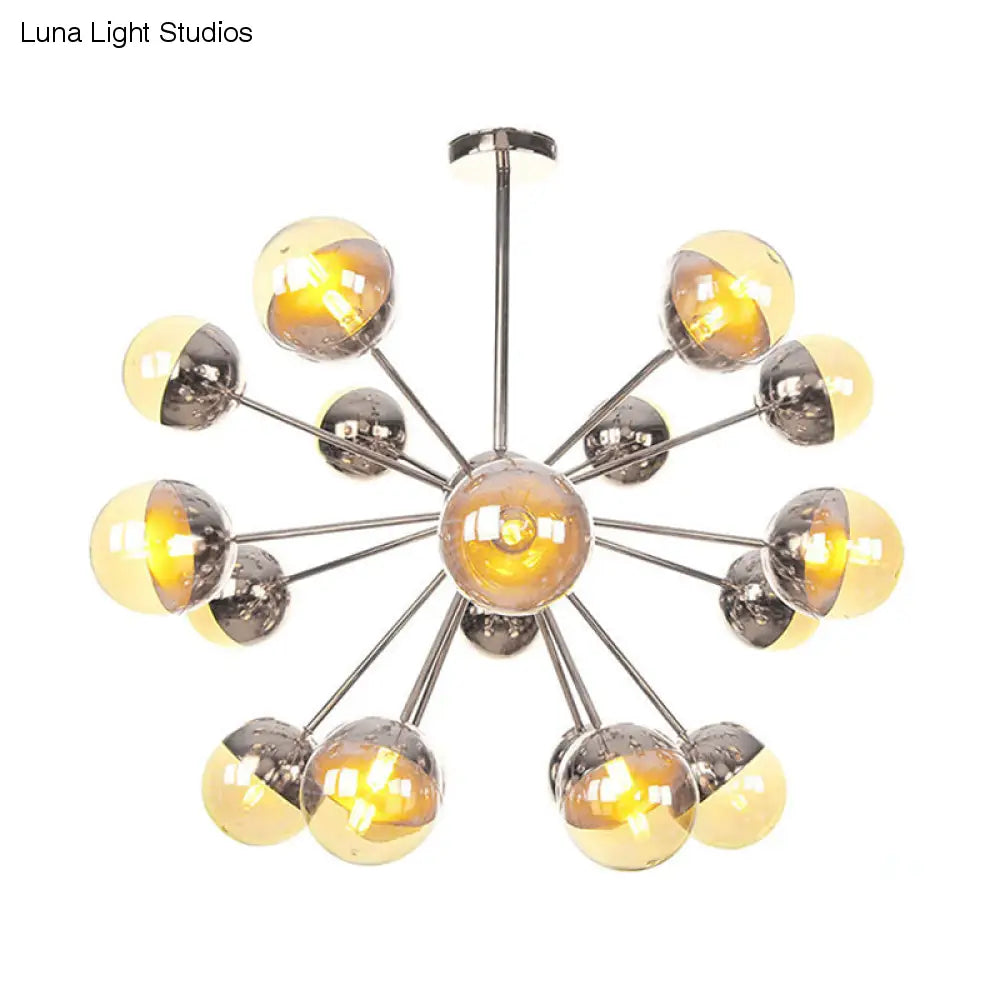 Lámpara de techo semiempotrada DecorBites™ Globe para comedor, con cristal blanco/transparente/gris ahumado - 9/12/15 luces - Diseño contemporáneo en cobre/cromo/oro