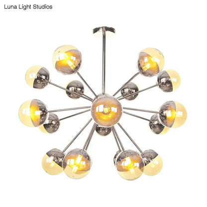 Lámpara de techo semiempotrada DecorBites™ Globe para comedor, con cristal blanco/transparente/gris ahumado - 9/12/15 luces - Diseño contemporáneo en cobre/cromo/oro