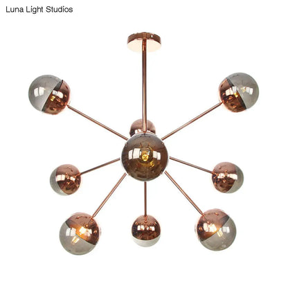 Lámpara de techo semiempotrada DecorBites™ Globe para comedor, con cristal blanco/transparente/gris ahumado - 9/12/15 luces - Diseño contemporáneo en cobre/cromo/oro