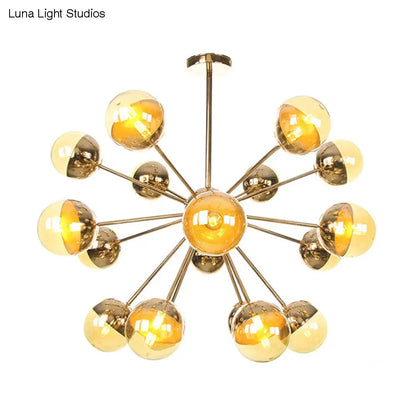 Lámpara de techo semiempotrada DecorBites™ Globe para comedor, con cristal blanco/transparente/gris ahumado - 9/12/15 luces - Diseño contemporáneo en cobre/cromo/oro