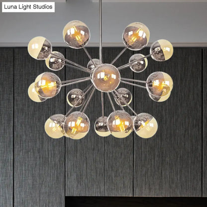 Lámpara de techo semiempotrada DecorBites™ Globe para comedor, con cristal blanco/transparente/gris ahumado - 9/12/15 luces - Diseño contemporáneo en cobre/cromo/oro