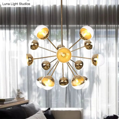 Lámpara de techo semiempotrada DecorBites™ Globe para comedor, con cristal blanco/transparente/gris ahumado - 9/12/15 luces - Diseño contemporáneo en cobre/cromo/oro