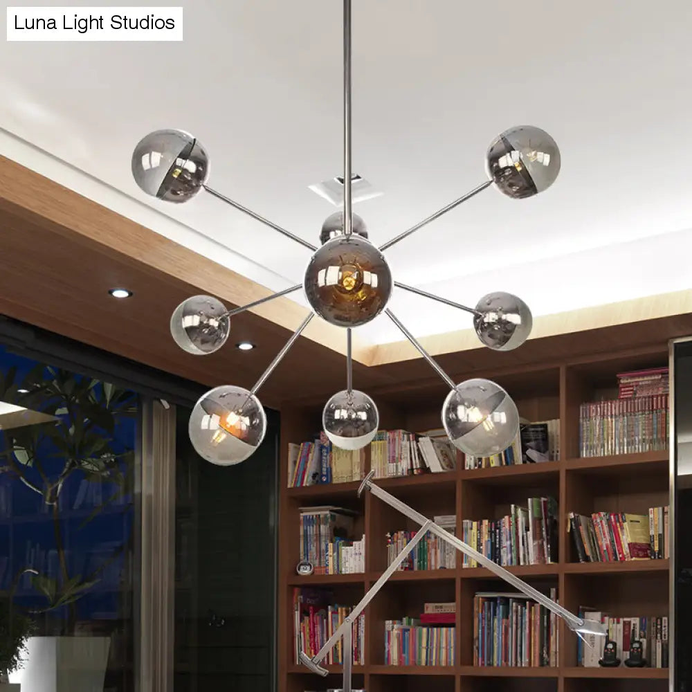 Lámpara de techo semiempotrada DecorBites™ Globe para comedor, con cristal blanco/transparente/gris ahumado - 9/12/15 luces - Diseño contemporáneo en cobre/cromo/oro
