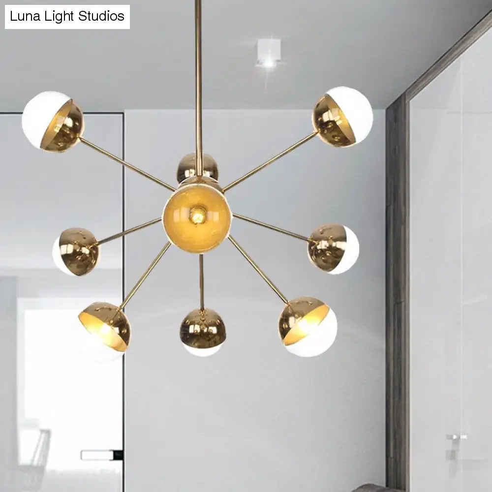 Lámpara de techo semiempotrada DecorBites™ Globe para comedor, con cristal blanco/transparente/gris ahumado - 9/12/15 luces - Diseño contemporáneo en cobre/cromo/oro