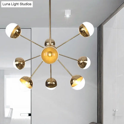 Lámpara de techo semiempotrada DecorBites™ Globe para comedor, con cristal blanco/transparente/gris ahumado - 9/12/15 luces - Diseño contemporáneo en cobre/cromo/oro