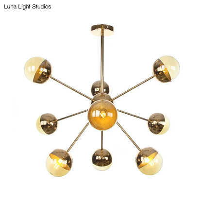 Lámpara de techo semiempotrada DecorBites™ Globe para comedor, con cristal blanco/transparente/gris ahumado - 9/12/15 luces - Diseño contemporáneo en cobre/cromo/oro