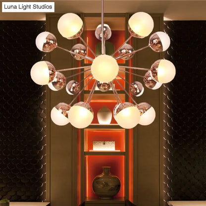 Lámpara de techo semiempotrada DecorBites™ Globe para comedor, con cristal blanco/transparente/gris ahumado - 9/12/15 luces - Diseño contemporáneo en cobre/cromo/oro