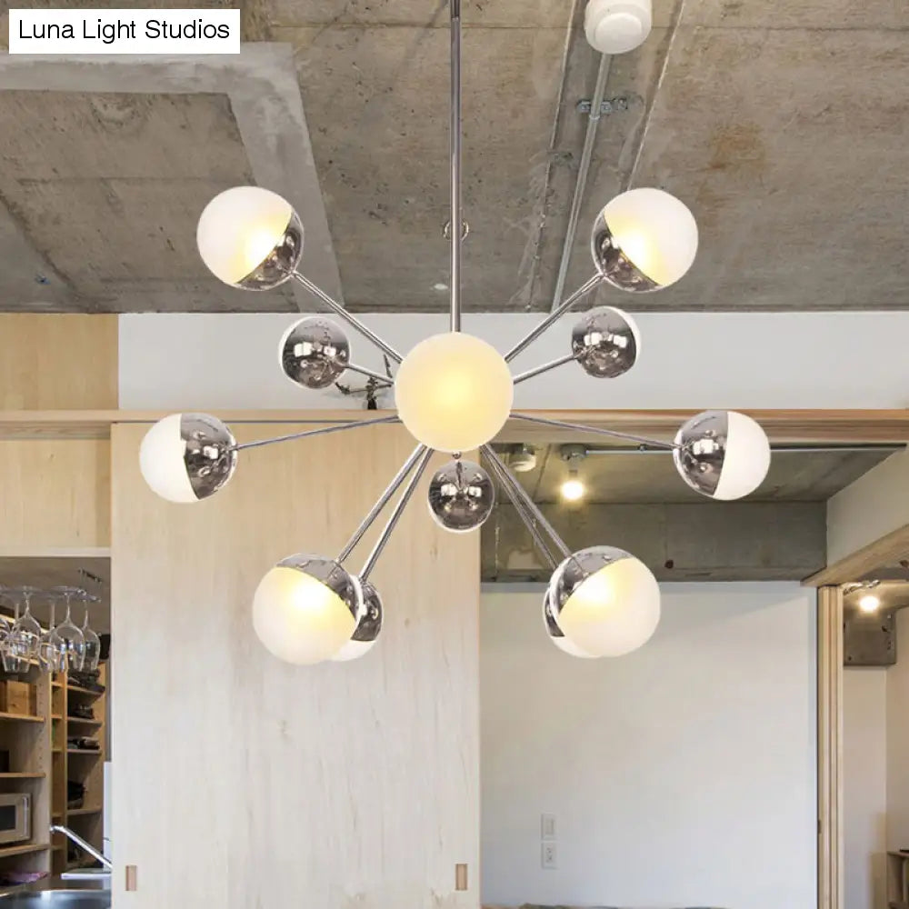 Lámpara de techo semiempotrada DecorBites™ Globe para comedor, con cristal blanco/transparente/gris ahumado - 9/12/15 luces - Diseño contemporáneo en cobre/cromo/oro