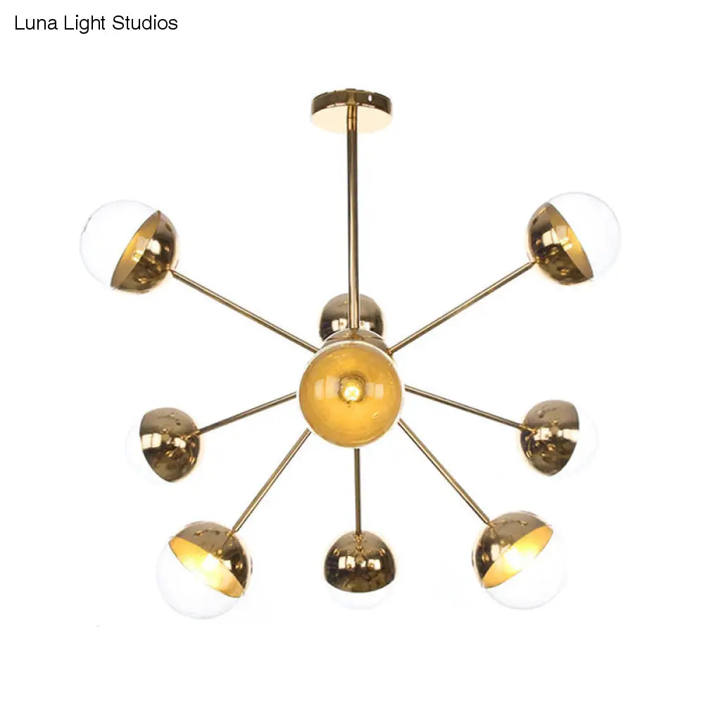 Lámpara de techo semiempotrada DecorBites™ Globe para comedor, con cristal blanco/transparente/gris ahumado - 9/12/15 luces - Diseño contemporáneo en cobre/cromo/oro