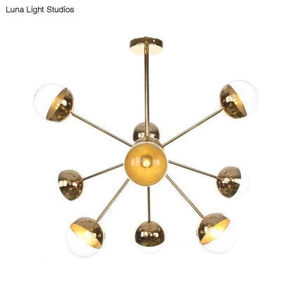 Lámpara de techo semiempotrada DecorBites™ Globe para comedor, con cristal blanco/transparente/gris ahumado - 9/12/15 luces - Diseño contemporáneo en cobre/cromo/oro