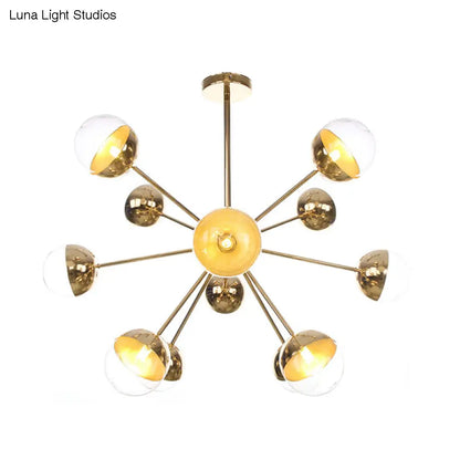 Lámpara de techo semiempotrada DecorBites™ Globe para comedor, con cristal blanco/transparente/gris ahumado - 9/12/15 luces - Diseño contemporáneo en cobre/cromo/oro