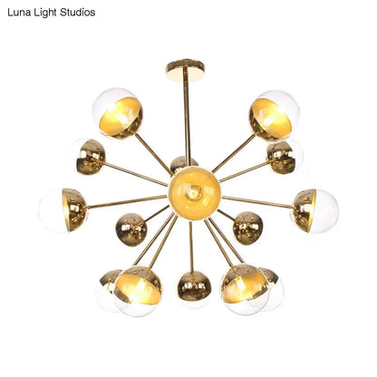 Lámpara de techo semiempotrada DecorBites™ Globe para comedor, con cristal blanco/transparente/gris ahumado - 9/12/15 luces - Diseño contemporáneo en cobre/cromo/oro