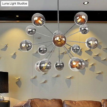 Lámpara de techo semiempotrada DecorBites™ Globe para comedor, con cristal blanco/transparente/gris ahumado - 9/12/15 luces - Diseño contemporáneo en cobre/cromo/oro