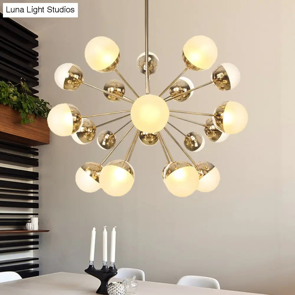 Lámpara de techo semiempotrada DecorBites™ Globe para comedor, con cristal blanco/transparente/gris ahumado - 9/12/15 luces - Diseño contemporáneo en cobre/cromo/oro