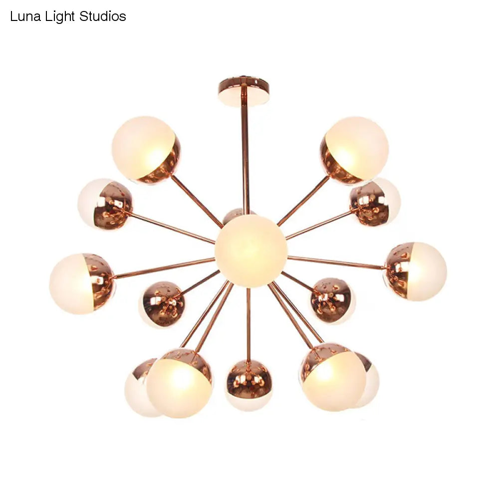 Lámpara de techo semiempotrada DecorBites™ Globe para comedor, con cristal blanco/transparente/gris ahumado - 9/12/15 luces - Diseño contemporáneo en cobre/cromo/oro