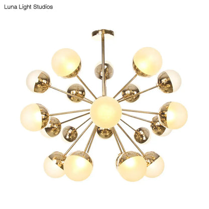 Lámpara de techo semiempotrada DecorBites™ Globe para comedor, con cristal blanco/transparente/gris ahumado - 9/12/15 luces - Diseño contemporáneo en cobre/cromo/oro