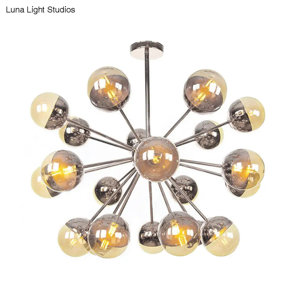 Lámpara de techo semiempotrada DecorBites™ Globe para comedor, con cristal blanco/transparente/gris ahumado - 9/12/15 luces - Diseño contemporáneo en cobre/cromo/oro