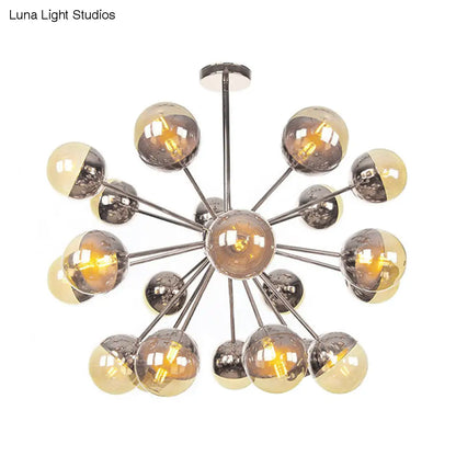 Lámpara de techo semiempotrada DecorBites™ Globe para comedor, con cristal blanco/transparente/gris ahumado - 9/12/15 luces - Diseño contemporáneo en cobre/cromo/oro