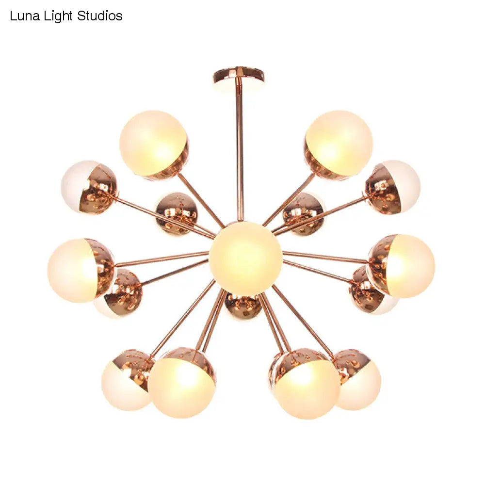 Lámpara de techo semiempotrada DecorBites™ Globe para comedor, con cristal blanco/transparente/gris ahumado - 9/12/15 luces - Diseño contemporáneo en cobre/cromo/oro