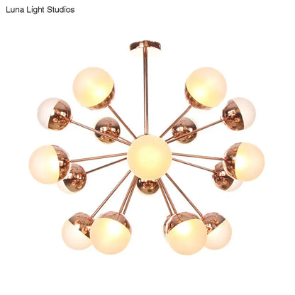 Lámpara de techo semiempotrada DecorBites™ Globe para comedor, con cristal blanco/transparente/gris ahumado - 9/12/15 luces - Diseño contemporáneo en cobre/cromo/oro