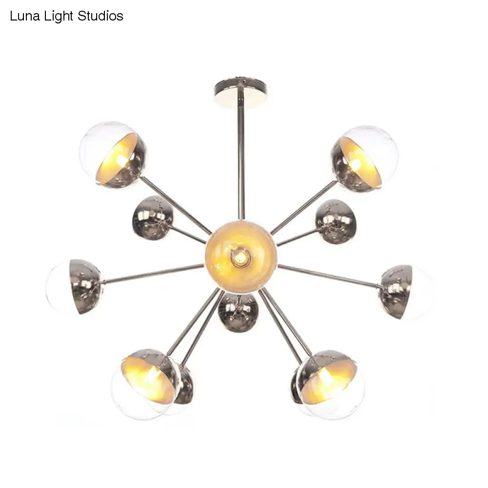 Lámpara de techo semiempotrada DecorBites™ Globe para comedor, con cristal blanco/transparente/gris ahumado - 9/12/15 luces - Diseño contemporáneo en cobre/cromo/oro