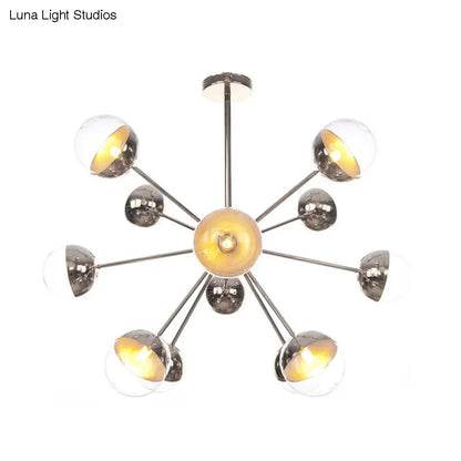 Lámpara de techo semiempotrada DecorBites™ Globe para comedor, con cristal blanco/transparente/gris ahumado - 9/12/15 luces - Diseño contemporáneo en cobre/cromo/oro