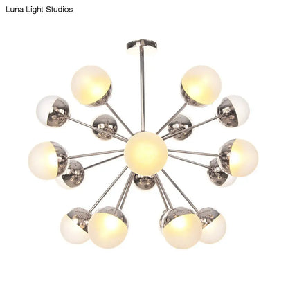 Lámpara de techo semiempotrada DecorBites™ Globe para comedor, con cristal blanco/transparente/gris ahumado - 9/12/15 luces - Diseño contemporáneo en cobre/cromo/oro