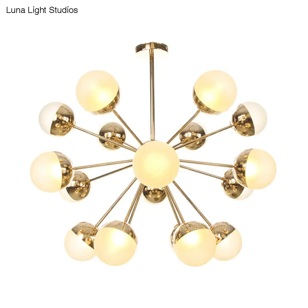 Lámpara de techo semiempotrada DecorBites™ Globe para comedor, con cristal blanco/transparente/gris ahumado - 9/12/15 luces - Diseño contemporáneo en cobre/cromo/oro