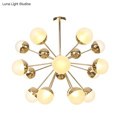 Lámpara de techo semiempotrada DecorBites™ Globe para comedor, con cristal blanco/transparente/gris ahumado - 9/12/15 luces - Diseño contemporáneo en cobre/cromo/oro