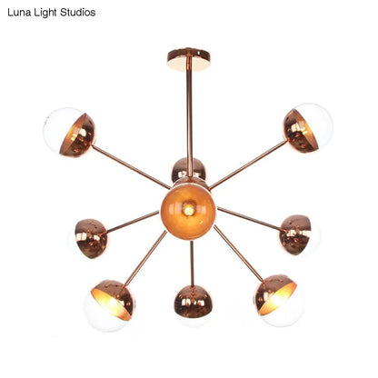 Lámpara de techo semiempotrada DecorBites™ Globe para comedor, con cristal blanco/transparente/gris ahumado - 9/12/15 luces - Diseño contemporáneo en cobre/cromo/oro