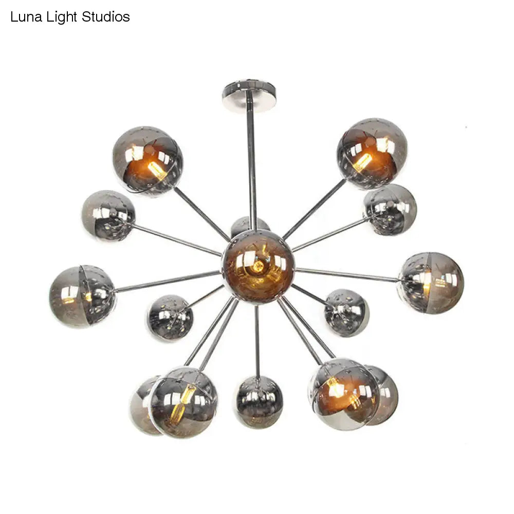 Lámpara de techo semiempotrada DecorBites™ Globe para comedor, con cristal blanco/transparente/gris ahumado - 9/12/15 luces - Diseño contemporáneo en cobre/cromo/oro