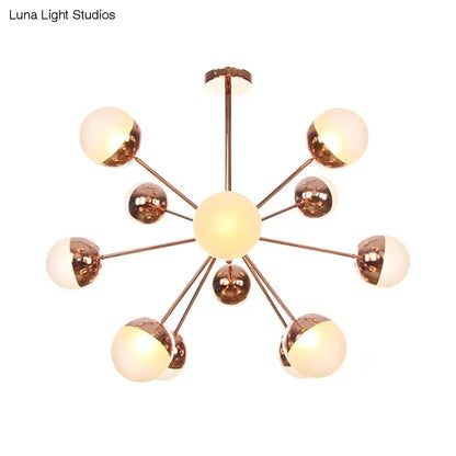 Lámpara de techo semiempotrada DecorBites™ Globe para comedor, con cristal blanco/transparente/gris ahumado - 9/12/15 luces - Diseño contemporáneo en cobre/cromo/oro