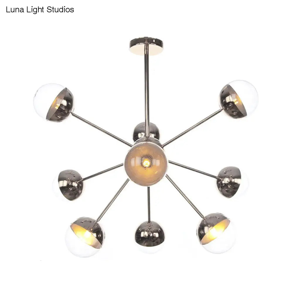 Lámpara de techo semiempotrada DecorBites™ Globe para comedor, con cristal blanco/transparente/gris ahumado - 9/12/15 luces - Diseño contemporáneo en cobre/cromo/oro