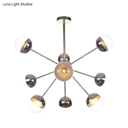 Lámpara de techo semiempotrada DecorBites™ Globe para comedor, con cristal blanco/transparente/gris ahumado - 9/12/15 luces - Diseño contemporáneo en cobre/cromo/oro